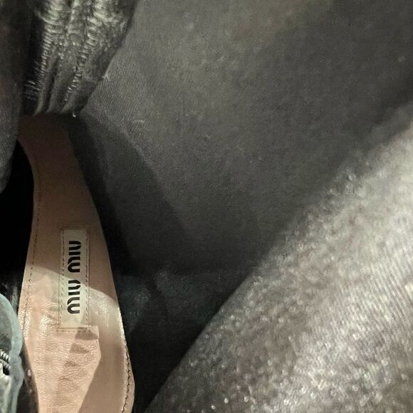 Miu Miu Women's Black Suede Kitten Heel Rhine Stone Sock Boots Size 40 US 10 - Picture 14 of 14